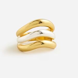 J.Crew Layered curved mixed-metal ring